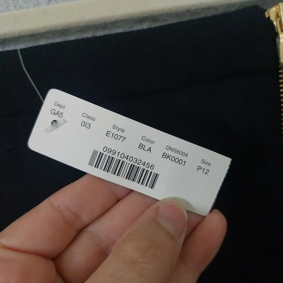 J.Crew Wool Knee length Pencil Skirt Black -Gold Assymmetrical front zip 12p - Picture 7 of 12